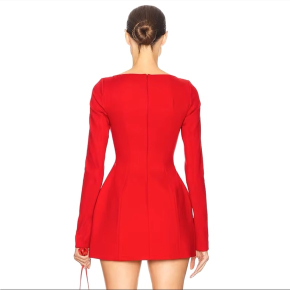 🎉Look stunning in this Perfect Holiday Red Or Black Double Bow Mini Dress - Picture 6 of 16